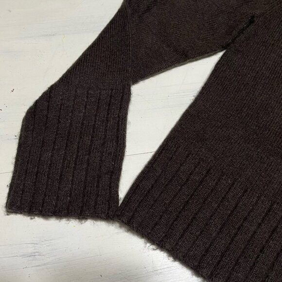 Vintage Express Brown Wool Blend Crop Sweater - Picture 3 of 6